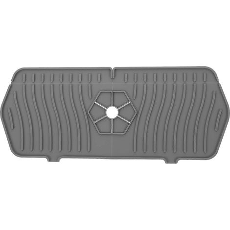Silikon-wasserhahnmatte Für Küchenarmaturen, Saugfähige Matte, Spritzschutz – 35,4 X 14,8 X 0,5 Cm – Grau