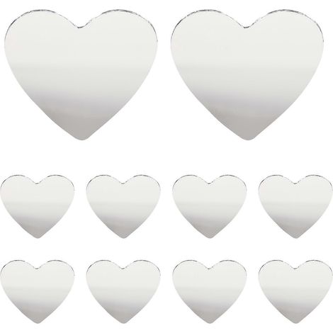 Set Mit 20 Spiegeln Aus Einer Legierung, Mini-herzspiegel, Rohlinsen Für Make-up Und Bastelarbeiten. – 5,4 X 5 X 0,1 Cm