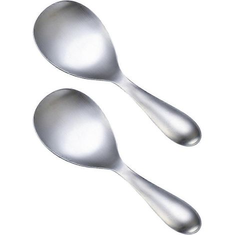 Set Mit 2 Praktischen Reislöffeln Aus Edelstahl (silber) – 20,00 X 6,90 X 1,60 Cm – Silber