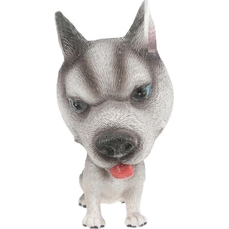 Autodekoration, Innenausstattung, Nickender Hund, Entzückender, Stehender Husky, Der Den Kopf Schüttelt – Grau