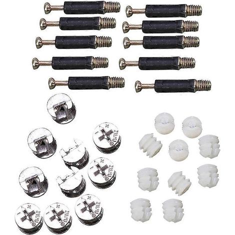 24 Sets Möbelverbinder, Nockenverbinder, Schrauben Und Dübel. – 3,2 X 1,5 X 1,2 Cm