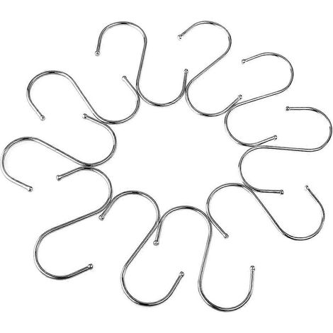 Pixnor 10er-packung S-förmige, Rostfreie Edelstahl-aufhängehaken – Größe L (silber)