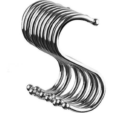 Set Mit 10 Rostfreien, S-förmigen Metallhaken, Robust Und Langlebig – Größe S (silber) – 7,00 X 2,50 X 0,30 Cm