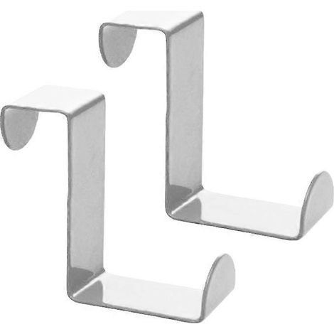 Set Mit 2 Robusten, Wendbaren Z-förmigen Türhaken Aus Edelstahl Für Mäntel Und Handtücher (silber) – 5,60 X 2,50 X 4,00 Cm – Silber