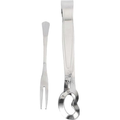 Set Aus 2 Edelstahl-gabeln Und -zangen, Geeignet Für Zuhause, Restaurants Und Hotels. – 16,00 X 4,00 X 2,50