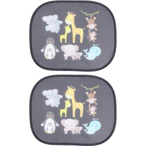 Set Mit 2 Auto-sonnenschutzblenden Mit Cartoon-motiven Für Die Seitenfenster, Sonnenschutzblenden Für Babys Zum Schutz Vor Uv-strahlen – 44 X 36 X 0,5 Cm