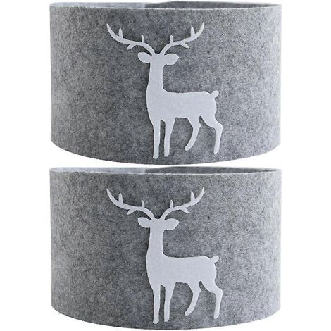 Set Mit 2 Weihnachtsbaumdecken Mit Rentiermuster Aus Vliesstoff. – 75 X 13 X 0,3 Cm