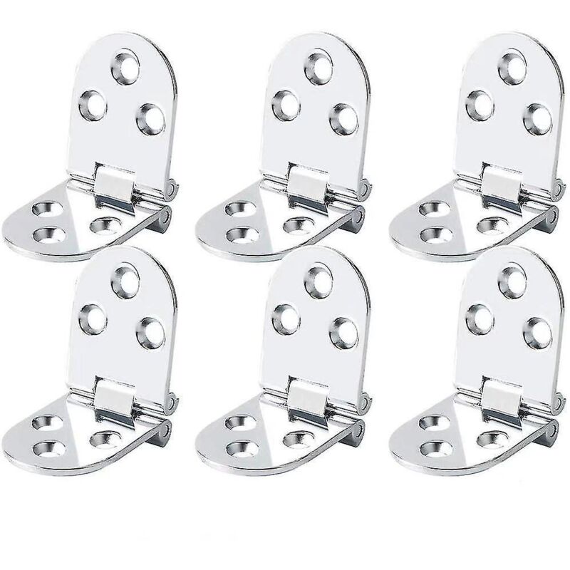 Set Mit 6 Flachen Klappscharnieren Für Schranktüren Und Nähmaschinentische, Klappscharniere Aus Zinklegierung, Klappscharniere Mit Schrauben, Silberfarben, 80 X 30 Mm
