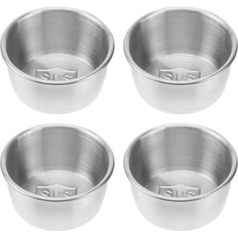 4er-set Saucenschalen Aus Edelstahl Für Chinesisches Fondue, Kleine Saucenbehälter, Servierschalen Und Vorspeisenteller, Ideal Für Restaurants Und Den Privaten Gebrauch. – 5 X 2,7 Cm