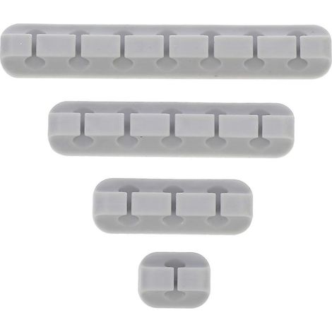 4er-set Selbstklebende Kabelorganisatoren Für Büro Und Zuhause – 12 X 2 Cm – Grau