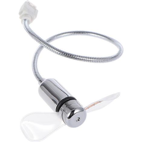 Mini-usb-ventilator Mit Rundem Display Und 64 Farbigen Led-mustern (silber)