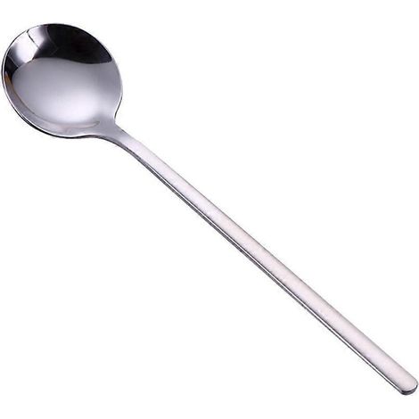 Set Mit 5 Runden Edelstahllöffeln Für Kaffee Und Brühe, Geeignet Für Gastronomiebetriebe (silber) – 13,20 X 3,00 X 1,00 Cm – Silber