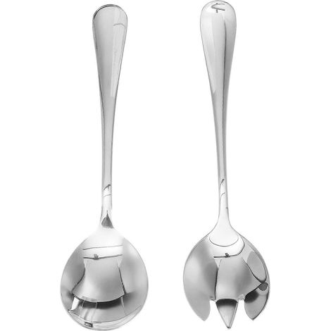 Robustes Salatbesteck Aus Edelstahl (2-teilig), Ideal Für Partys, Zuhause Und Restaurants. – 19,50 X 4,50 X 1,00 Cm