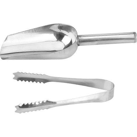 Set Mit 2 Eisschaufeln Aus Edelstahl Für Süßigkeiten Und Buffets, Praktische Küchen-eiszangen, Schaufeln Für Hochzeiten, Bars, Grillpartys Und Andere Feiern (16 Mm) – Silber