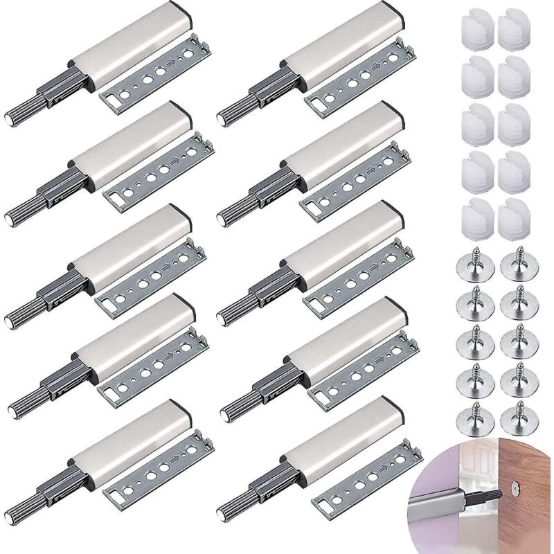 10er-pack Magnetische Druckverschluss-verschlüsse Für Schranktüren Und Schubladen. Öffnen Und Schließen Mit Einem Einfachen Druck.