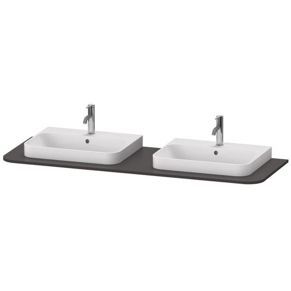 Duravit Waschtisch-Konsole Happy D.2 Plus 160x55cm, m 2 Ausschnitt., graph matt