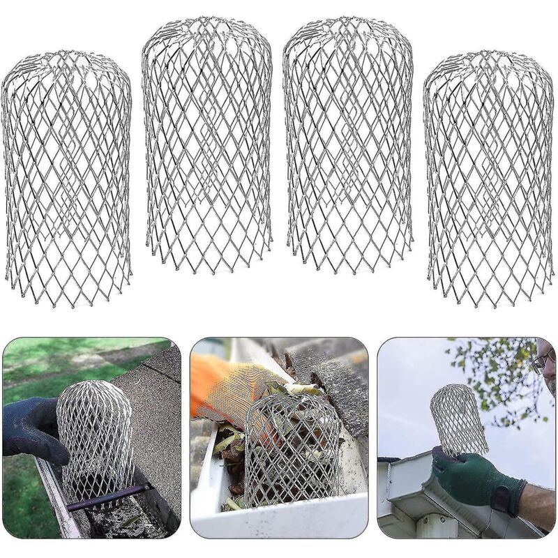 Set Aus 4 Aluminium-dachrinnenabdeckungen Mit Ausziehbarem Filter Und Laubsieb.