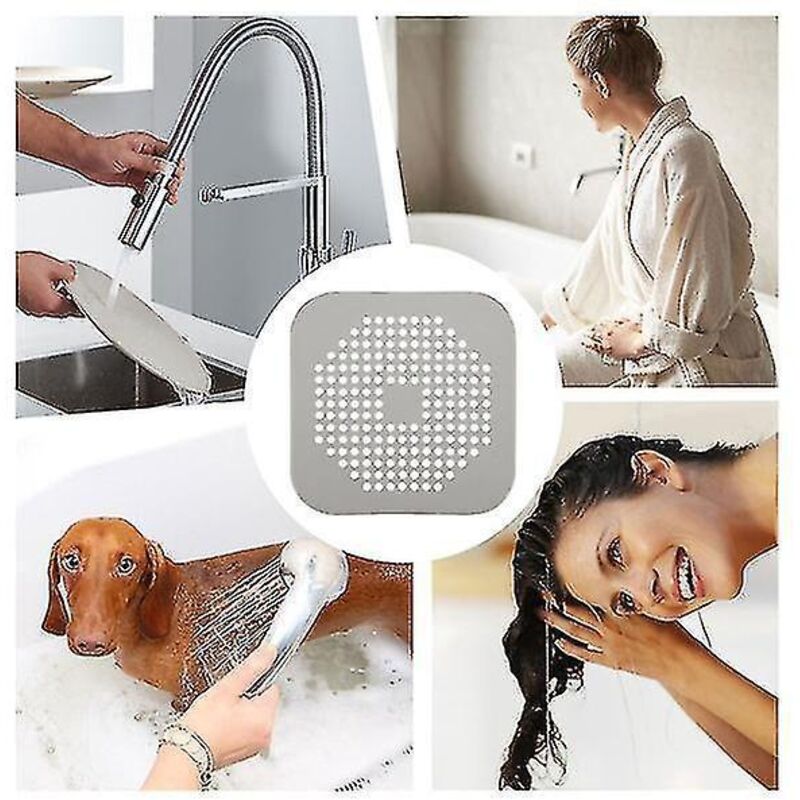 5er-pack Antiverstopfungsfilter Für Badezimmersiphon, Bodenwaschbecken Und Küchensieb (grau)