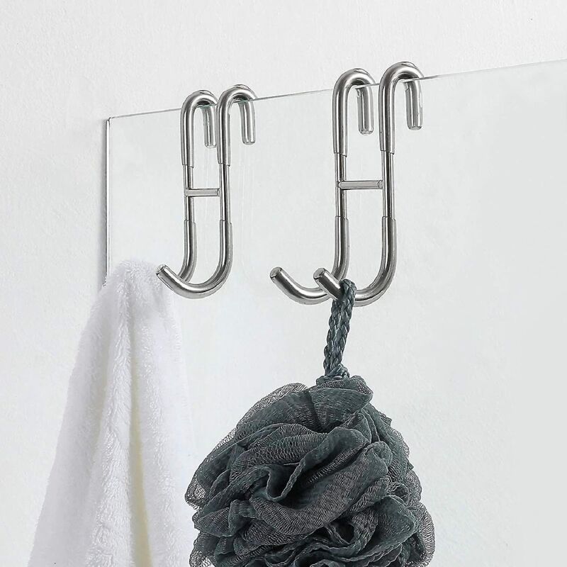 Duschtürhaken (2er-set), Haken Zum Aufhängen An Rahmenlosen Glasduschtüren, Handtuchhaken, Duschabzieherhaken