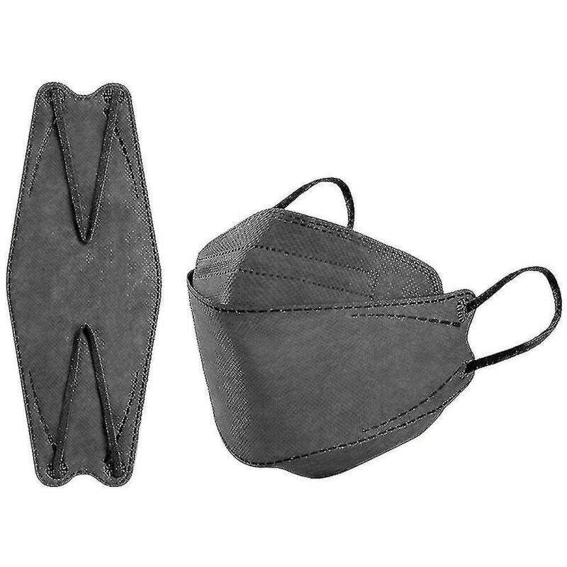 Packung Mit 50 Kn95-masken Für Erwachsene, Fischform, Morandi, Ffp2, 4 Lagen, Grau.