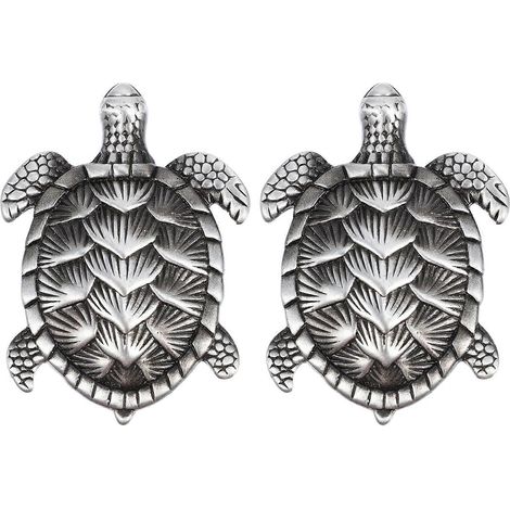 Set Mit 2 Schildkrötenförmigen Schubladen-/schranktürgriffen Aus Aluminium – 6,00 X 4,30 X 2,30 Cm