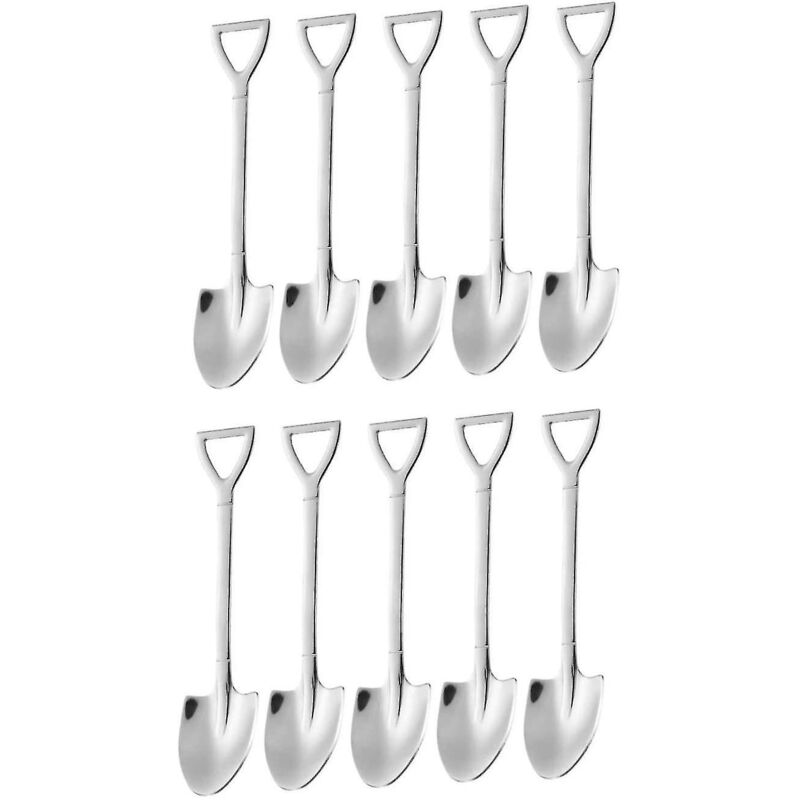 Set Mit 10 Schaufelförmigen Dessertlöffeln Aus Edelstahl, 15 Cm, Für Eiscreme, Obst, Zum Kochen Zu Hause Oder Im Restaurant