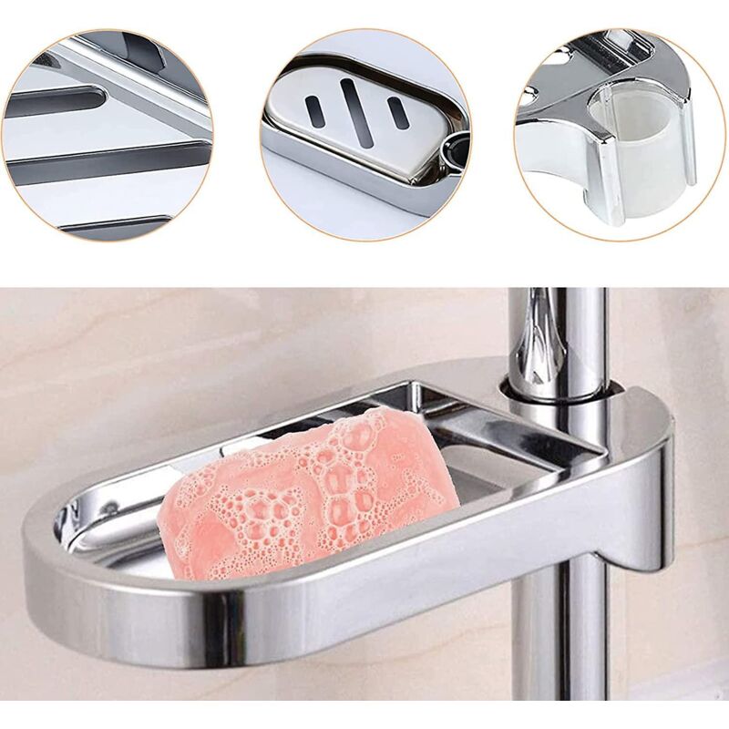 Set Mit 2 Verstellbaren Seifenschalen Für Dusche, Waschbecken Und Küche – Robuster Seifenhalter Aus Abs-kunststoff