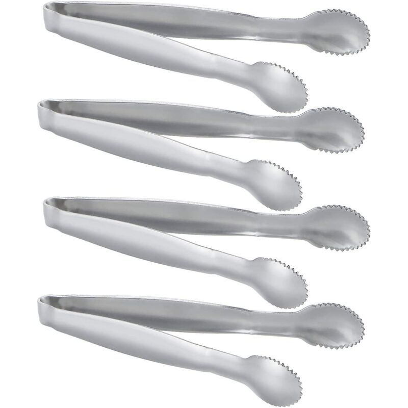 Set Mit 4 Mini-zuckerzangen Aus Edelstahl – 10 Cm Quadratisch, Vergoldet