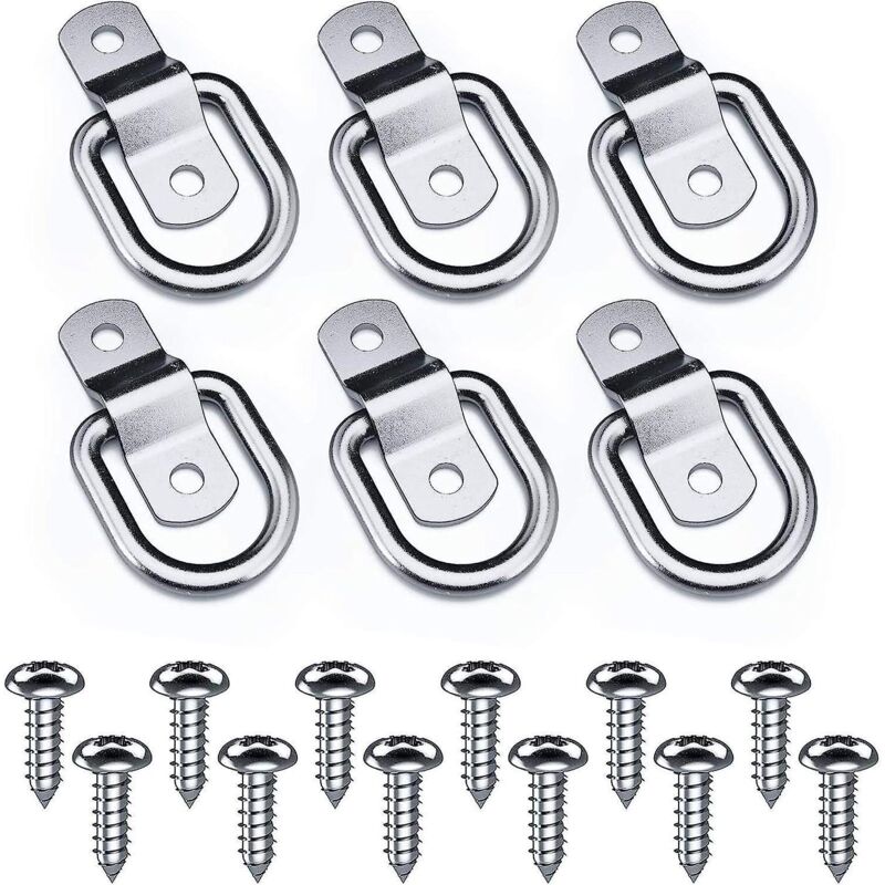 Set Mit 6 Sicherungsringen Und 12 Schrauben Zur Ladungssicherung Auf Booten, Anhängern Und Autos