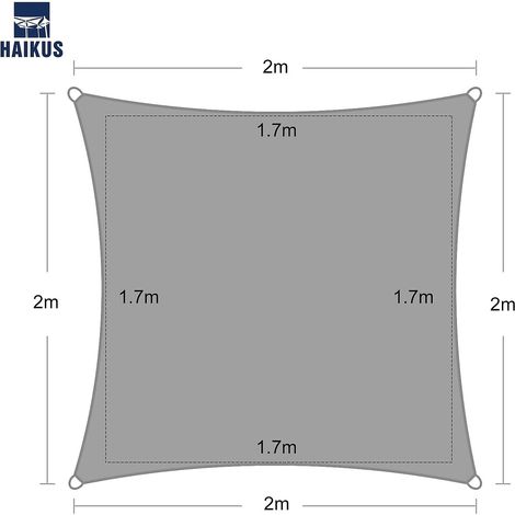 Atmungsaktives, Quadratisches Sonnensegel Aus Hdpe, 2 X 2 M, 185 G/m² Gewebe, 98 % Uv-schutz, Für Terrassen, Gärten, Balkone Und Camping Im Freien