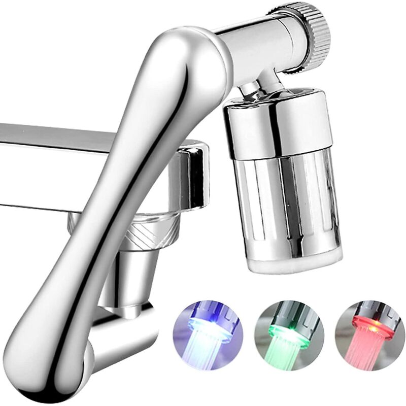 Verstellbarer, Drehbarer Led-wasserhahn-luftsprudler Für Küche Und Bad