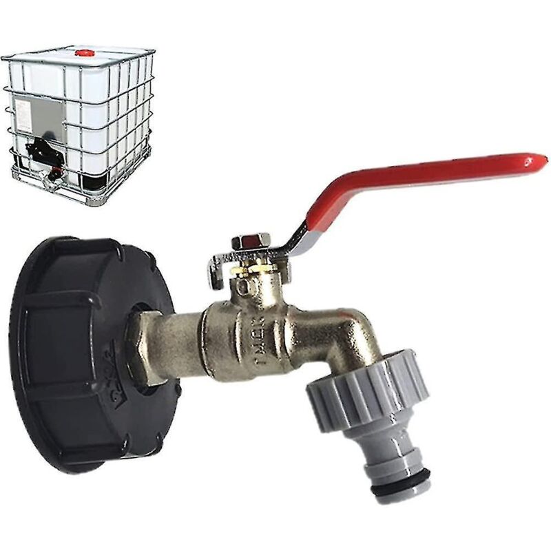 Ibc-adapter Mit Messinghahn Und Abnehmbarem Hahnanschluss
