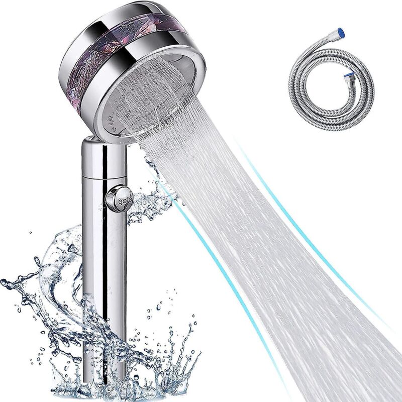 Hochdruck-duschkopf Mit Ein-/ausschalter Und 1,5 M Schlauch Für Erhöhten Wasserdruck Und Energieeinsparung.