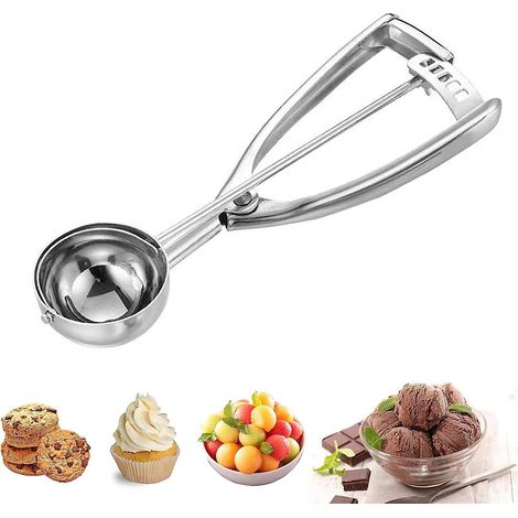 Professioneller Eisportionierer Aus Edelstahl 304 Mit Auslöser – 6 Cm Größe Für Früchte, Eiscreme Und Pürees.