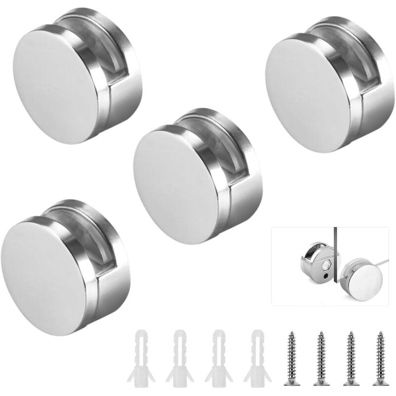 Set Mit 4 Klemmenhaltern Aus Zinklegierung Für Glas, Für Badezimmer Und Wohnzimmer