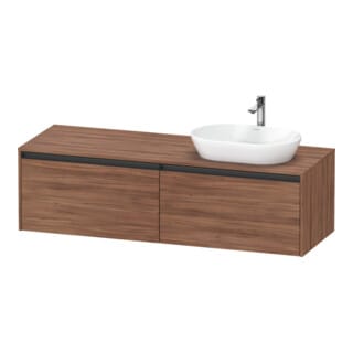 Duravit Waschtischunterschrank Ketho.2 160x55cm, B R, Nussb Nat, 2 Ausz., wandhängend