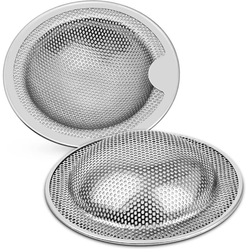Set Mit 2 Edelstahl-spülbeckensieben, 10 Cm