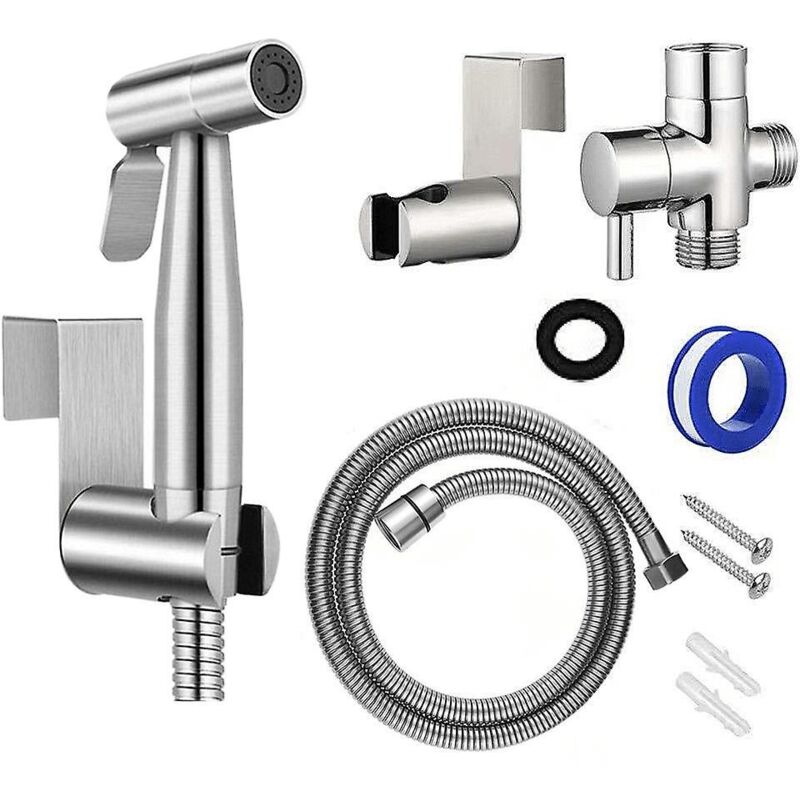 Tragbarer Bidet-duschkopf Aus Edelstahl Für Toiletten Mit Warmwasserhahn
