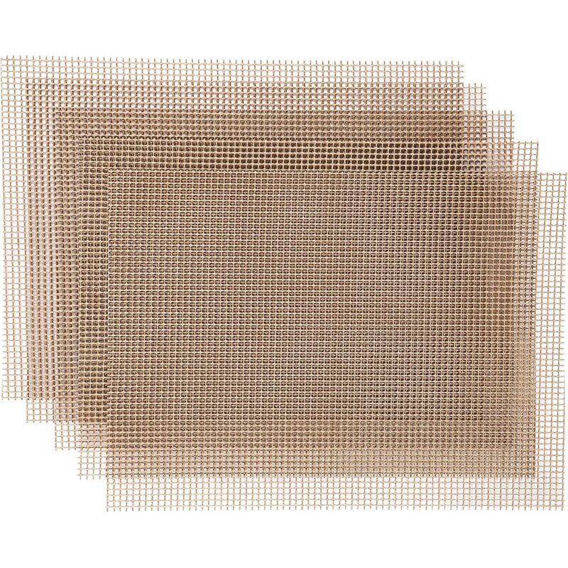 Set Mit 5 Rechteckigen, Rutschfesten Grillmatten – 40 X 30 Cm, Wiederverwendbar Und Zuschneidbar