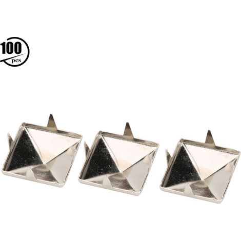 100 Stück Pyramidenförmige Punk-krallen-metallnieten Für Kleidung, Schuhe, Taschen, Schmuck, Diy, Silber, 15 Mm