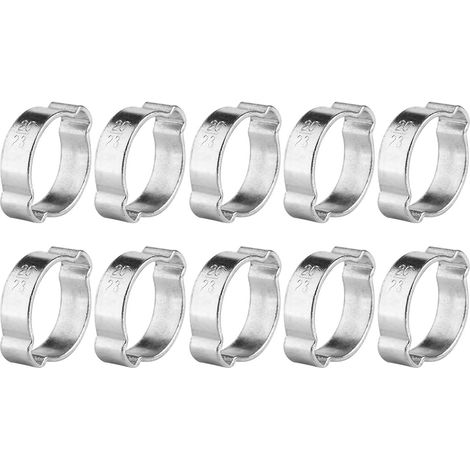 10 Stück Verzinkte Doppelohr-schlauchschellen 5-23 Mm Für Kraftstoffschläuche (20-23 Mm)