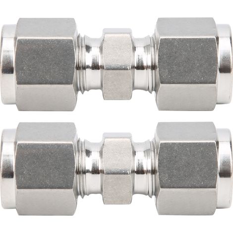 Stück Kompressionsverschraubung Aus Edelstahl 316, Doppelring-geradeadapter Für Rohre (8 Mm Durchmesser)