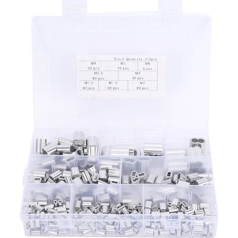 315 Stück Aluminium-crimphülsen M1,2 Bis M6 Für Schnallen Und Beschläge