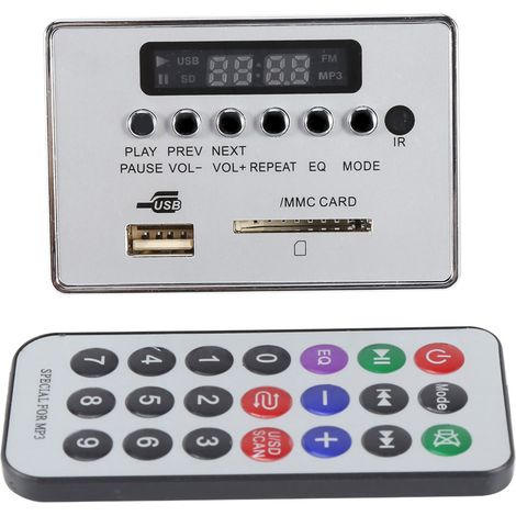 Bluetooth-mp3-audiomodul Mit Usb-player, Fm-radio Und Integriertem Speicher (silber)