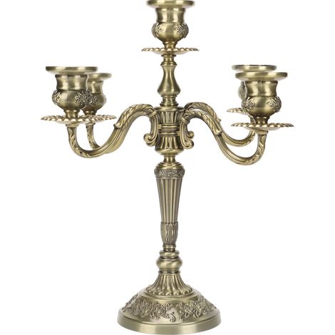 Vintage 5-armiger, Rostfreier Kerzenleuchter Für Hochzeiten Und Events – Elegante Höhe