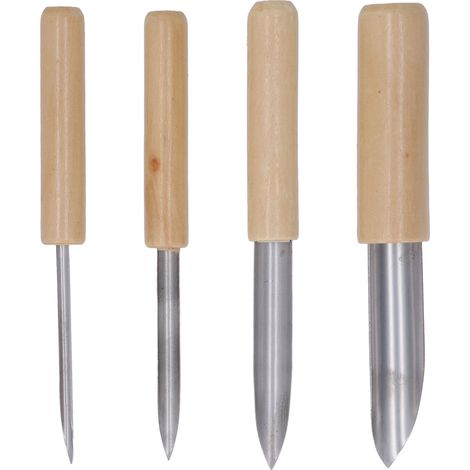 4-teiliges Tonausstecher-set Aus Edelstahl Mit Holzgriffen Zum Formen Und Ausstechen Von Halbrunden Löchern In Töpferwaren