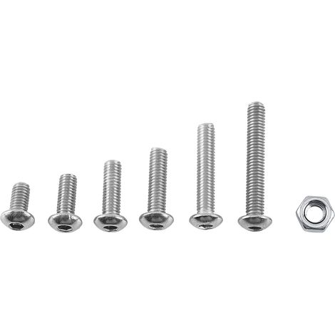 M3 A2 Edelstahl-schrauben Mit Gewölbtem Kopf Und Passende Sechskantmuttern (set)