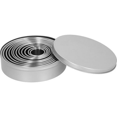 12-teiliges Set Runder Ausstechformen Aus Edelstahl Für Modelliermasse Und Zuckerpaste