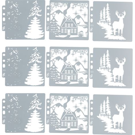 Weihnachtliche Schablonenmotive Zum Scrapbooking Und Basteln, Niedliche Und Sichere Muster Für Papierbastelarbeiten