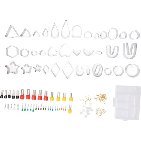 Set Mit 126 Ausstechformen Aus Edelstahl Für Polymer Clay, 36 Formen + 40 Kreise + 50 Ohrring-accessoires